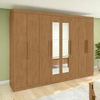 Guarda-roupa Casal Easy Slim 8 Portas Com Espelho Amendoa Clean Lopas - 1