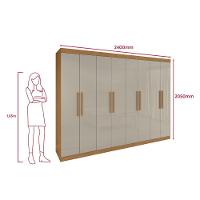 Guarda-roupa Casal Easy Slim 8 Portas Com Pés Amendoa Clean/off White - 6