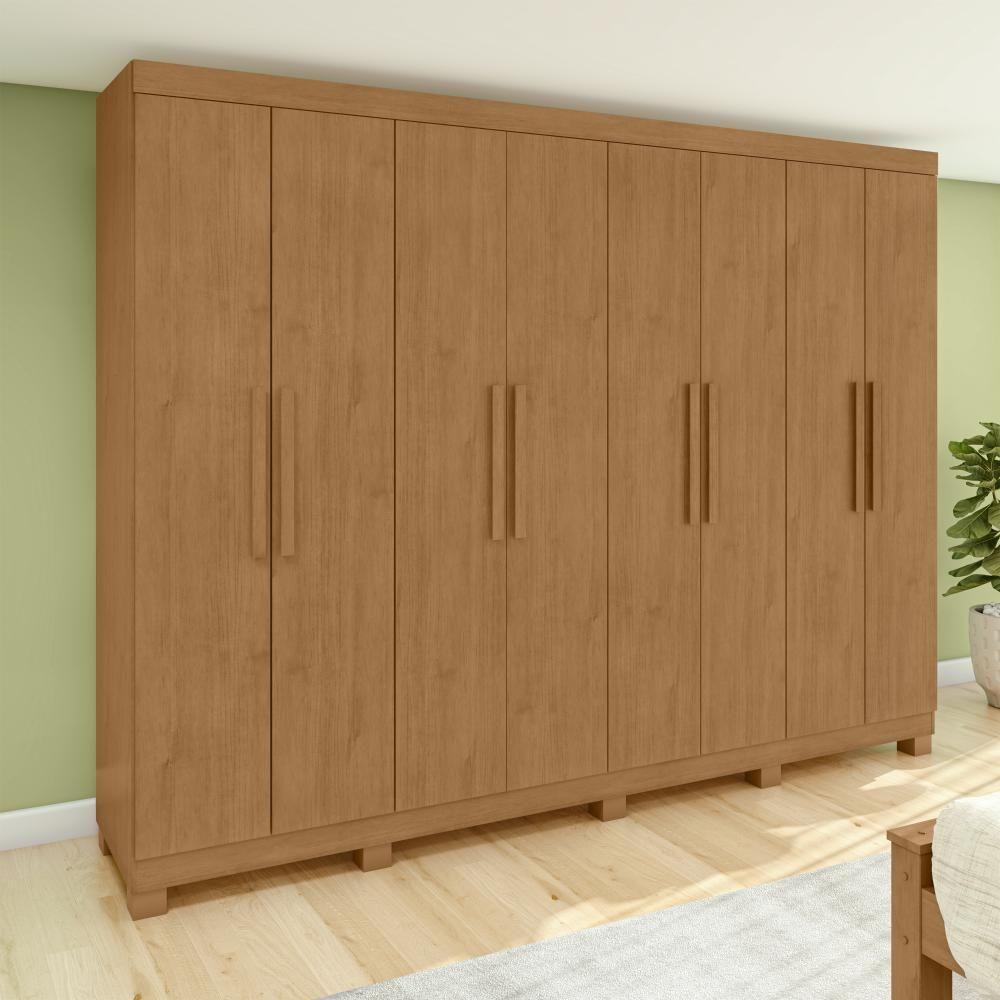 Guarda-roupa Casal Easy Slim 8 Portas Com Pés Amendoa Clean - 7
