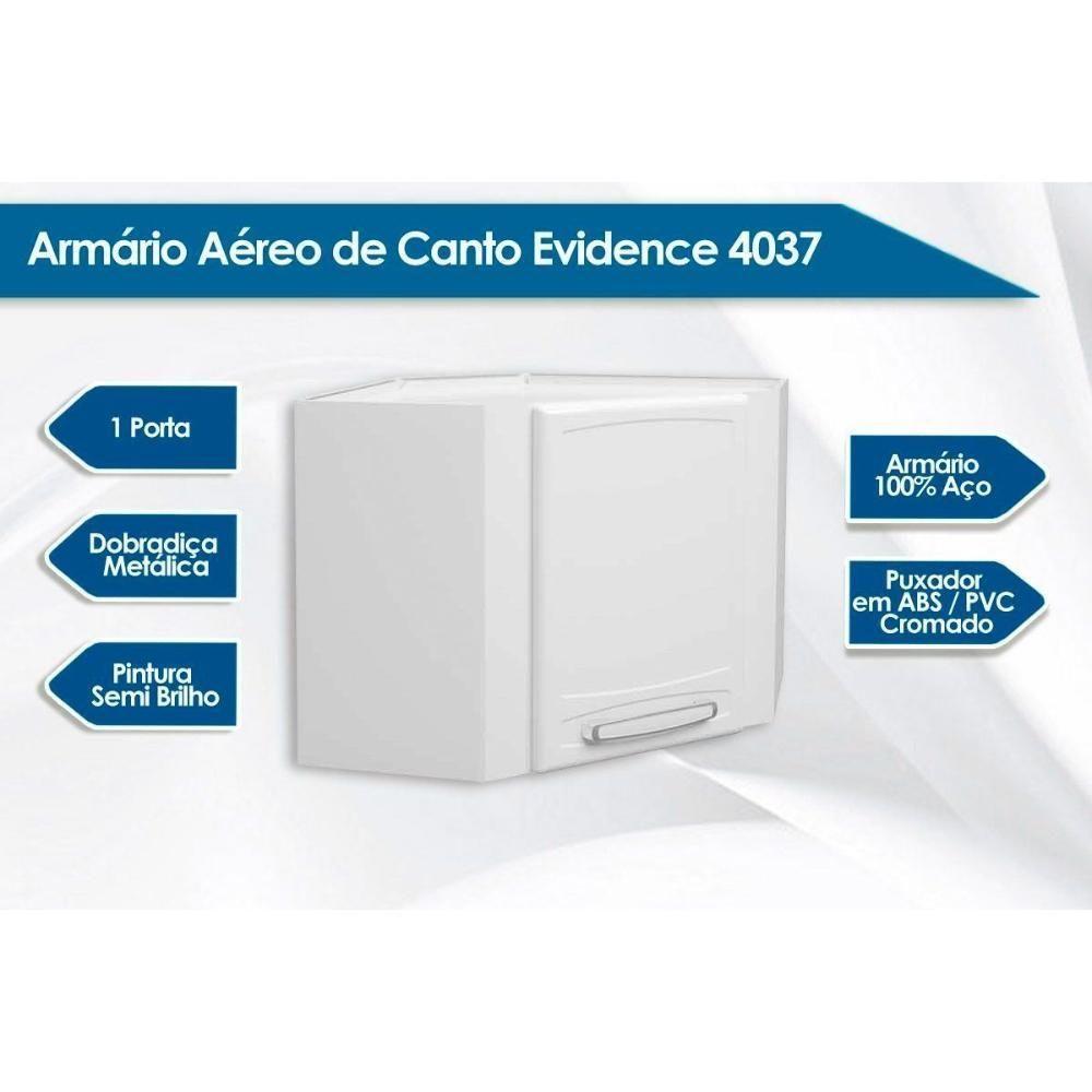 Módulo Cozinha Bertolini Evidence Armário Canto Oblíquo  7013 c/ 1 Porta Branco - 3