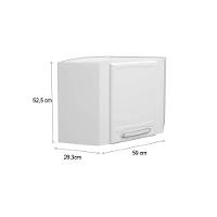 Módulo Cozinha Bertolini Evidence Armário Canto Oblíquo  7013 c/ 1 Porta Branco