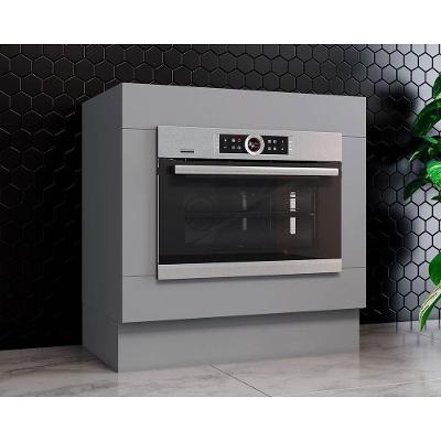Módulo Cozinha Henn Americana Balcão p/ Forno de Embutir s/ Tampo 80cm Cinza