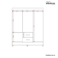 Guarda Roupas Casal Com Espelho 6 Portas 2 Gavetas Mobi Nature / Grafite Albatroz Nat/titan - 3