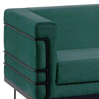 Sofa 2 Lug Base Aço Preto 135 Cm 2064x2 Veludo Verde Dmobiliario Verde - 3