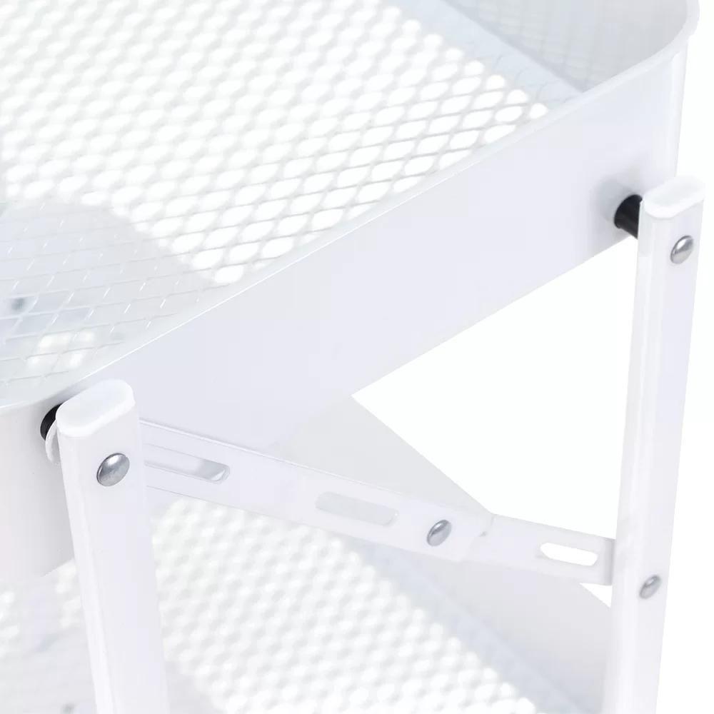 Kit 2 Carrinho Multiuso Organizador Dobrável Com 3 Prateleiras - Branco - 6