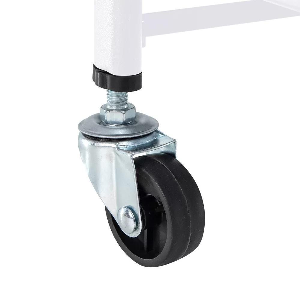 Kit 2 Carrinho Multiuso Organizador Dobrável Com 3 Prateleiras - Branco - 7