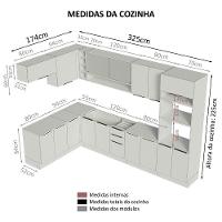Armário De Cozinha Completa De Canto 499cm Rustic/branco Stella Madesa 02 Rustic/branco - 9