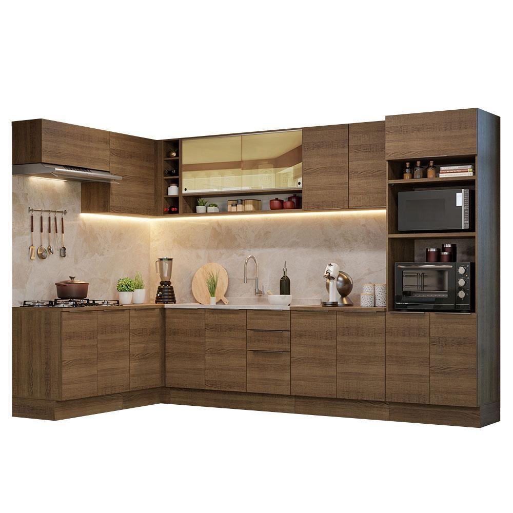 Armário De Cozinha Completa De Canto 499cm Rustic Stella Madesa 02 Rustic - 4