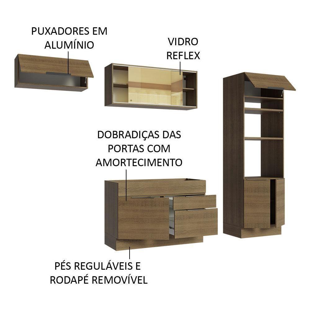 Armário De Cozinha Completa 270cm Rustic Stella Madesa 08 Rustic - 10