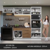 Armário De Cozinha Completa 270cm Branco/rustic Stella Madesa 08 Branco/rustic - 7