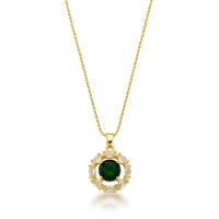 Conjunto Colar e Brincos Verde Banhado A Ouro 18k 45cm - 5