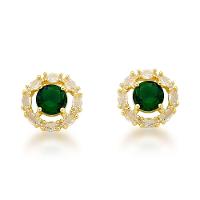 Conjunto Colar e Brincos Verde Banhado A Ouro 18k 45cm - 6