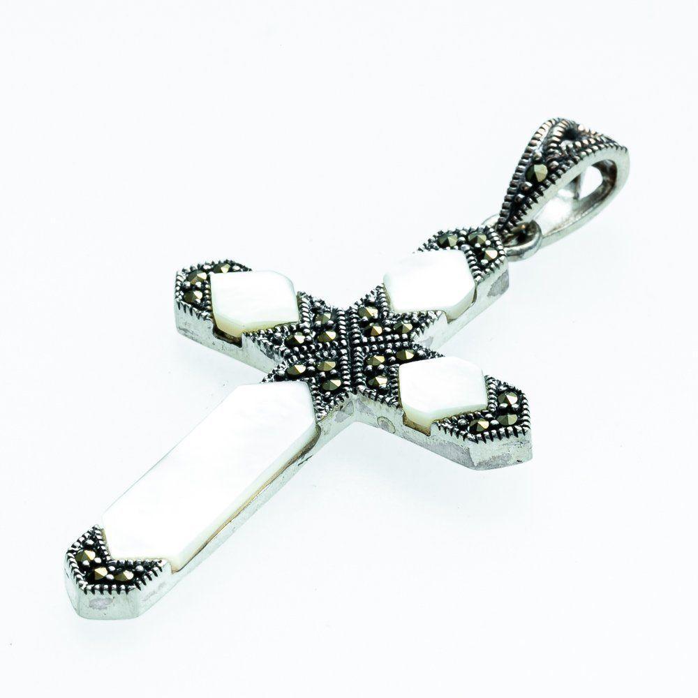 Pingente Bali Crucifixo Com Madrepérola Prata 925 - 3