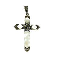Pingente Bali Crucifixo Com Madrepérola Prata 925 - 1