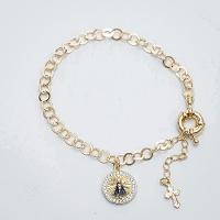 Pulseira Nossa Senhora Aparecida Semijoia Banhado A Ouro18k 18cm - 5