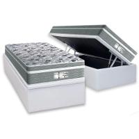Cama Box Baú Solteiro: Colchão Molas MasterPocket Ensacadas Probel   ProDormir Evolution + Base CRC Courano White(88x188) - 1
