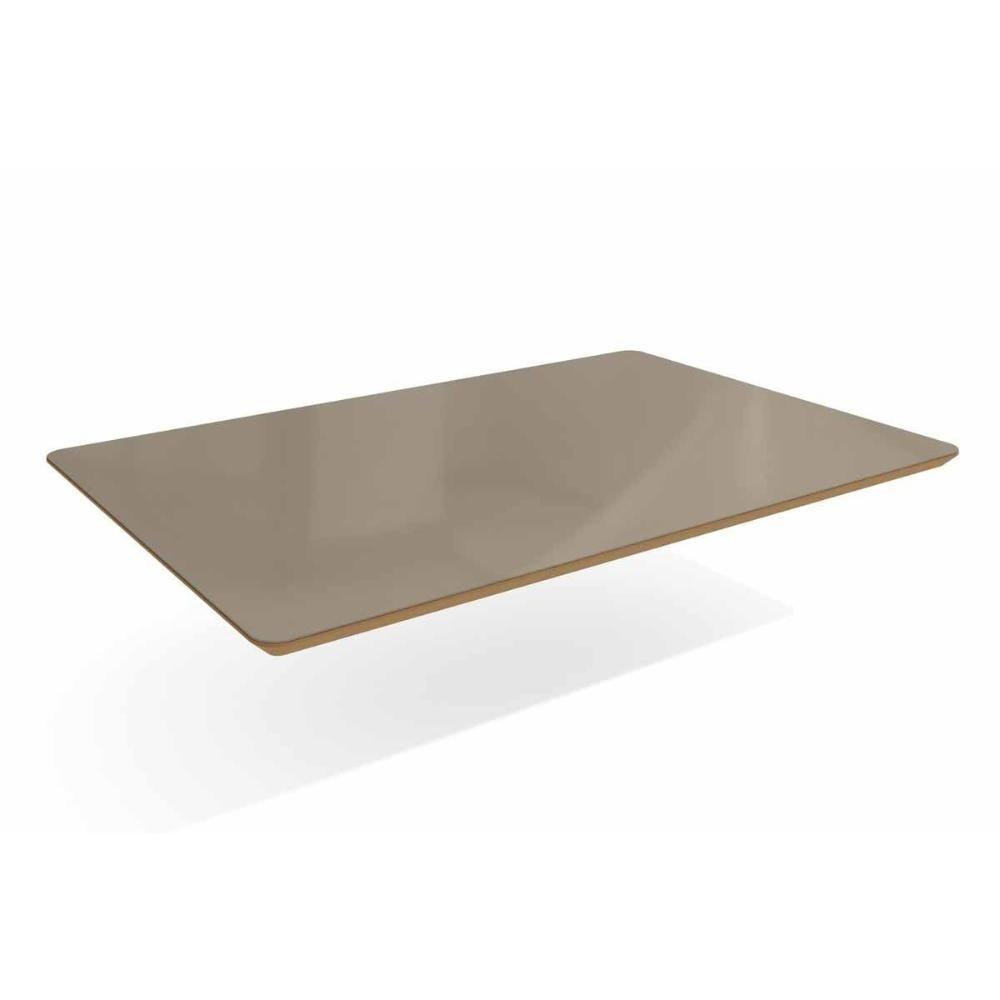 Tampo Mesa Sala de Jantar Madeirado c/Vidro TA31 80x120cm Freijó/Bronze - Kappesberg - 1