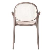 Kit 4 Cadeiras Empilhável Portofino Fratini Polipropileno Cor Cinza E Assento Simulando Palha Natura - 2