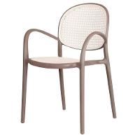 Kit 4 Cadeiras Empilhável Portofino Fratini Polipropileno Cor Cinza E Assento Simulando Palha Natura - 7