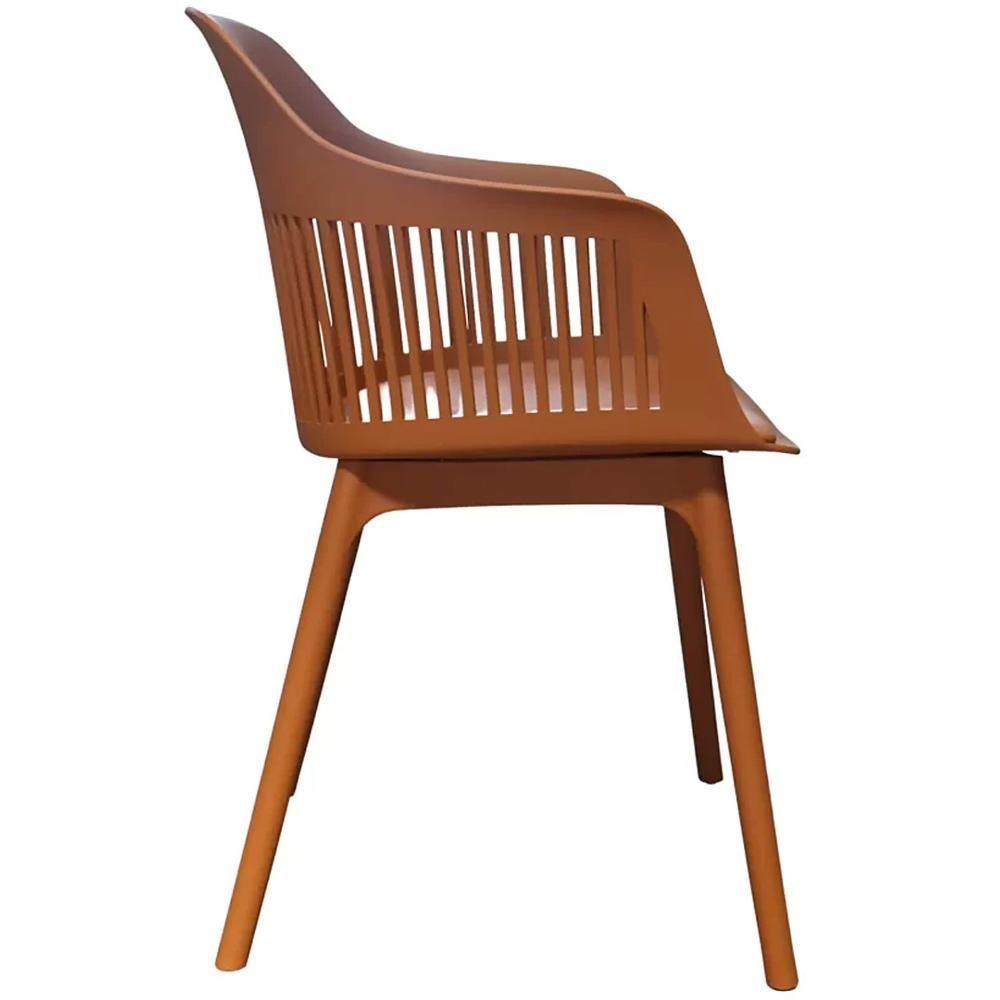 Kit 4 Cadeiras Montreal Marcela Fratini Almofada Em Pu Estrutura Em Polipropileno Marrom Capuccino - 3