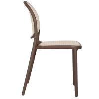 Kit 4 Cadeiras Empilhável Positano Fratini Polipropileno Cor Cinza E Assento Simulando Palha Natural - 3