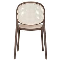 Kit 4 Cadeiras Empilhável Positano Fratini Polipropileno Cor Cinza E Assento Simulando Palha Natural - 5