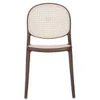 Kit 4 Cadeiras Empilhável Positano Fratini Polipropileno Cor Cinza E Assento Simulando Palha Natural - 7