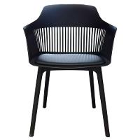 Kit 4 Cadeiras Montreal Marcela Fratini Almofada Em Pu Estrutura Em Polipropileno Preto