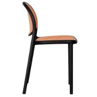 Kit 4 Cadeiras Empilhável Positano Fratini Polipropileno Cor Preta E Assento Simulando Palha Rattan - 7