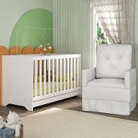 Berço 3 Em 1 Com Colchão E Poltrona Amamentação Multimóveis Mp4159 Branco Branco - 2