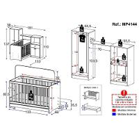 Berço 3 Em 1 Com Colchão E Guarda-roupas 4 Portas 1 Gaveta Multimóveis Mp4162 Branco Branco - 3