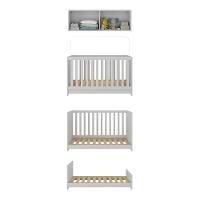 Berço 3 Em 1 Com Colchão E Armário Aéreo 4 Portas Multimóveis Mp4158 Branco Branco - 2