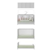 Berço 3 Em 1 Com Colchão E Armário Aéreo 4 Portas Multimóveis Mp4158 Branco Branco - 3