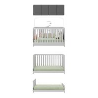 Berço 3 Em 1 Com Colchão E Armário Aéreo 4 Portas Multimóveis Mp4158 Branco/grafite Branco/grafite - 5