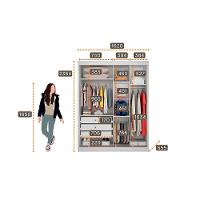 Guarda Roupa Istambul 2 Portas 3 Gavetas Com Espelho Clic Móveis Branco - 3