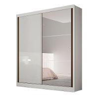 Guarda Roupa Istambul 2 Portas 3 Gavetas Com Espelho Clic Móveis Branco - 4