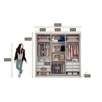 Guarda Roupa Coliseu 3 Portas 6 Gavetas Com Espelho Clic Móveis Branco - 3