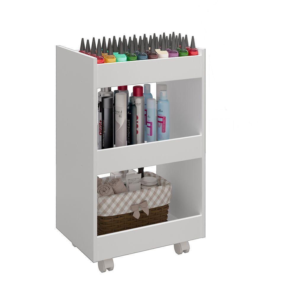 Mesa Auxiliar Manícure Pedicure Bancada Apoio Clínica Estética Porta Esmalte Salão Beleza Miriam - 2