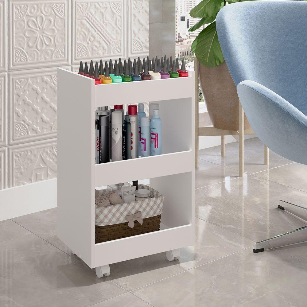 Mesa Auxiliar Manícure Pedicure Bancada Apoio Clínica Estética Porta Esmalte Salão Beleza Miriam - 3