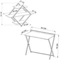 Escrivaninha Dobravel Nicho Losango 62x80 Cm Industrial 22x18 Mell Preto Pp Mell Preto - 2