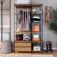 Kit Roupeiro E 02 Mesas Cabeceira Industrial 1025x1026 Mell Grafite Pp Mell Grafite