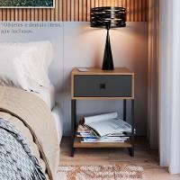 Kit Roupeiro E 02 Mesas Cabeceira Industrial 1025x1026 Mell Grafite Pp Mell Grafite - 6