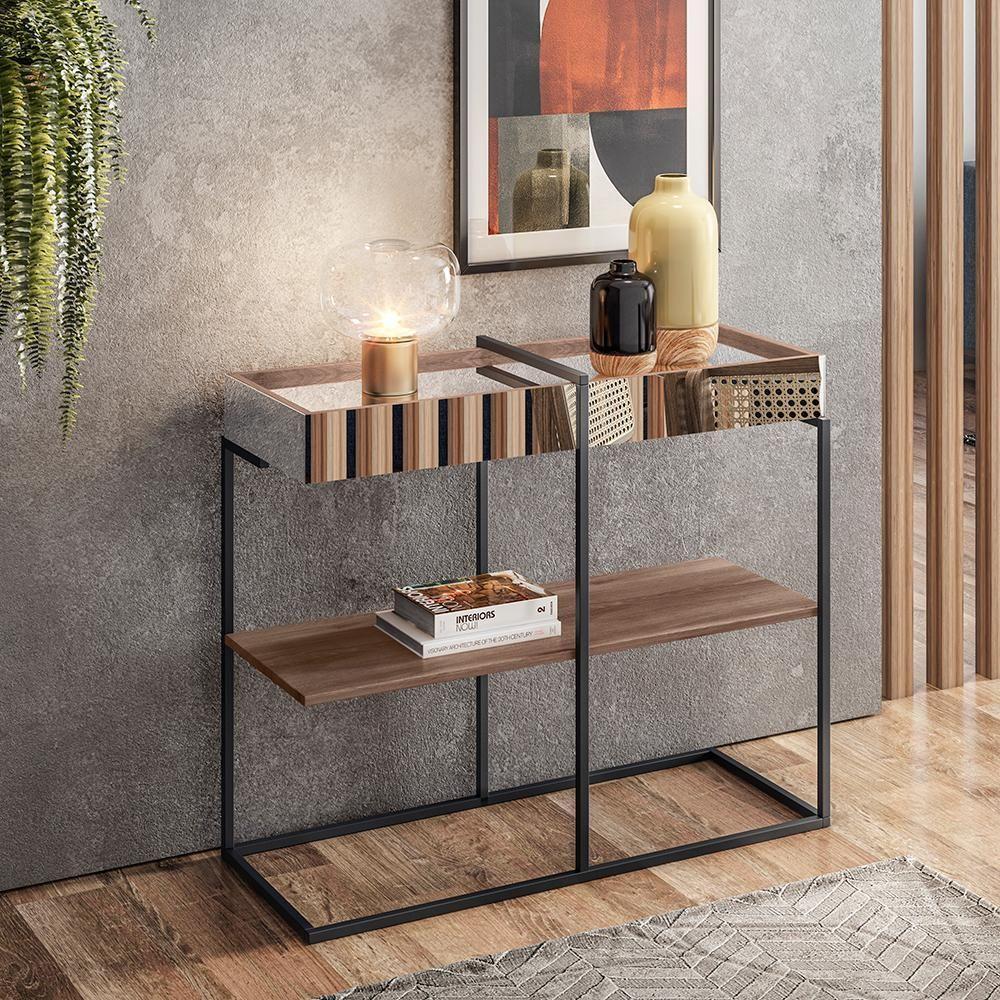 Conjunto Mesa De Centro E Aparador Lagos Demolição Preto - 3