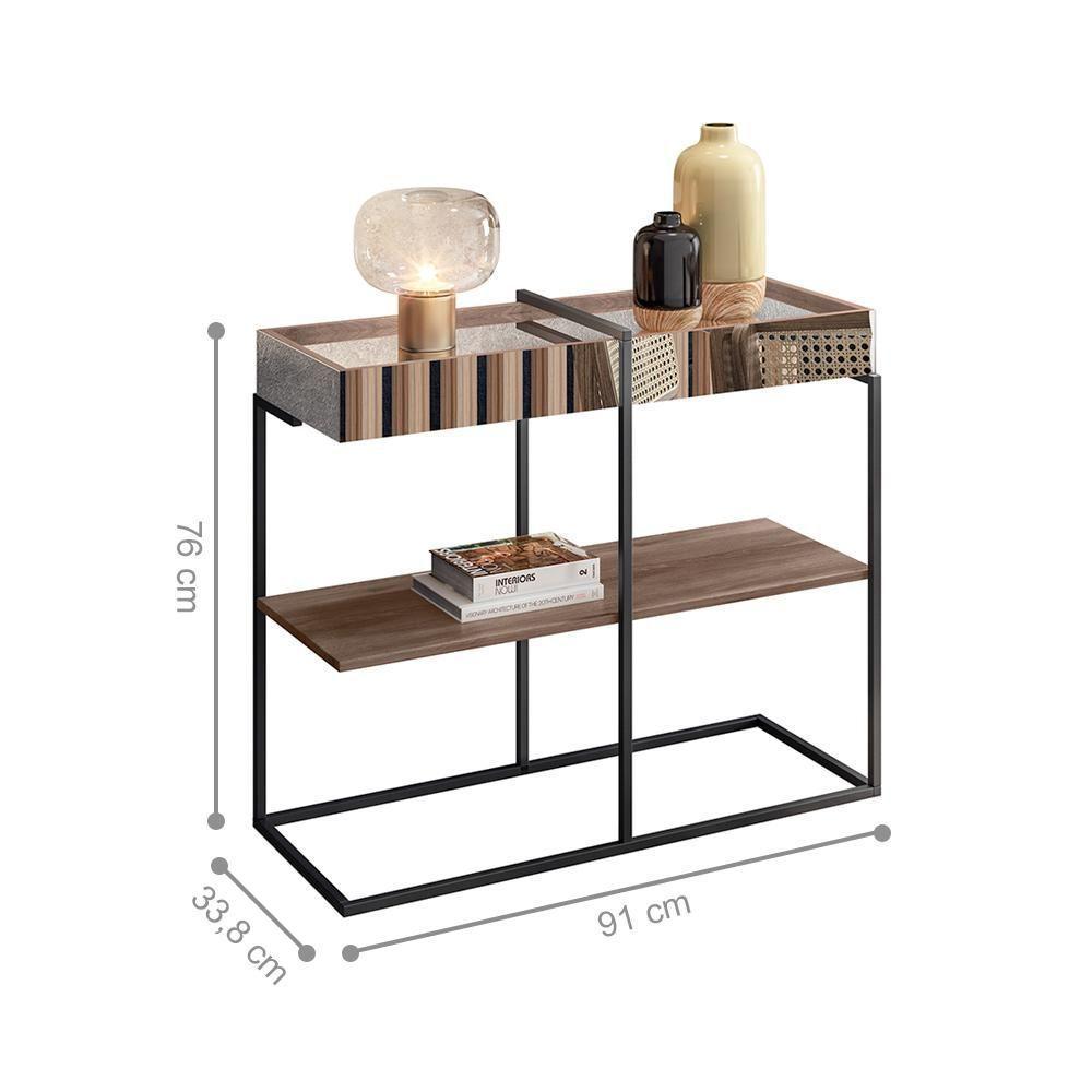 Conjunto Mesa De Centro E Aparador Lagos Demolição Preto - 6