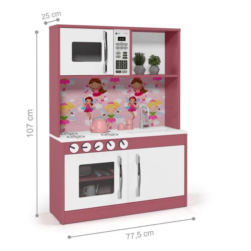 Mini Armário Cozinha Isabelly Branco Rosa - 6