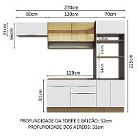 Armário De Cozinha Completa 270cm Rustic/branco Stella Madesa 09 Rustic/branco - 6