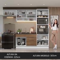 Armário De Cozinha Completa 270cm Branco/rustic Stella Madesa 09 Branco/rustic - 2