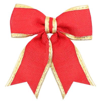 Kit 18 Peças Enfeite árvore Natal Laço Lacinho Vermelho Dourado Brilhante 14cm
