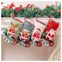 Kit 4 Botas Meias Enfeite Natal Temática Natalina - 1