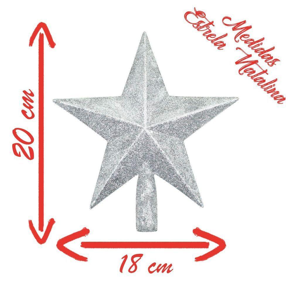 Decoração Enfeite Natal Estrela Natalina Dourada árvore De Natal 20cm - 2